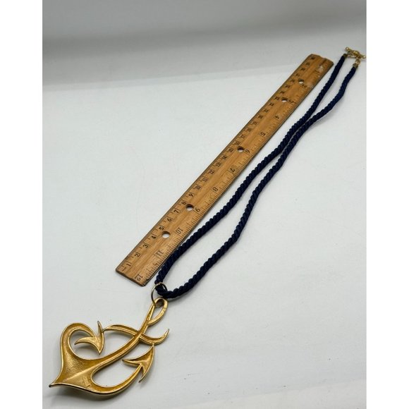 Vintage MJent Enamel Anchor Rope Necklace - Picture 6 of 6